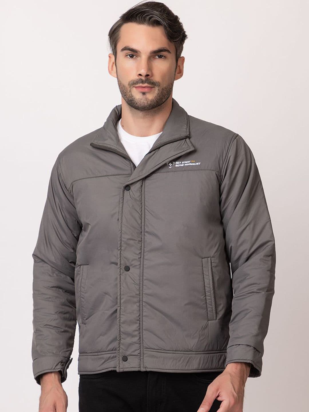 Seapen Men Stand Collar Solid Lightweight Padded Jacket - view 1