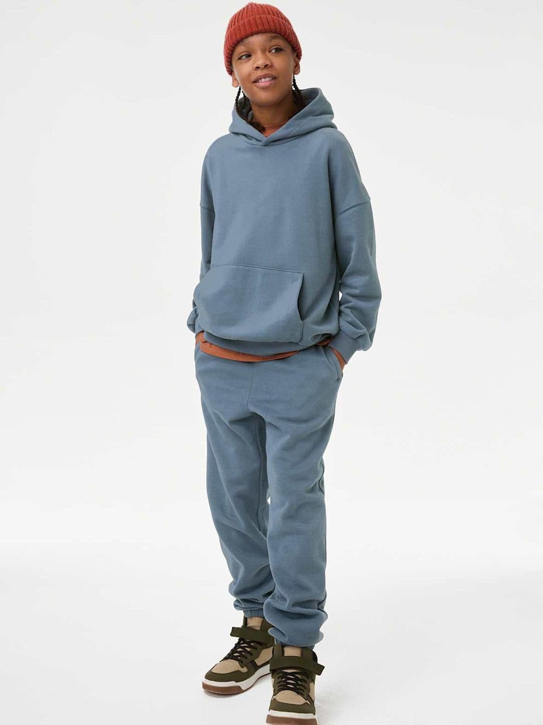 Marks & Spencer Kids Relaxed Fit Joggers Cotton Track Pants - view 1
