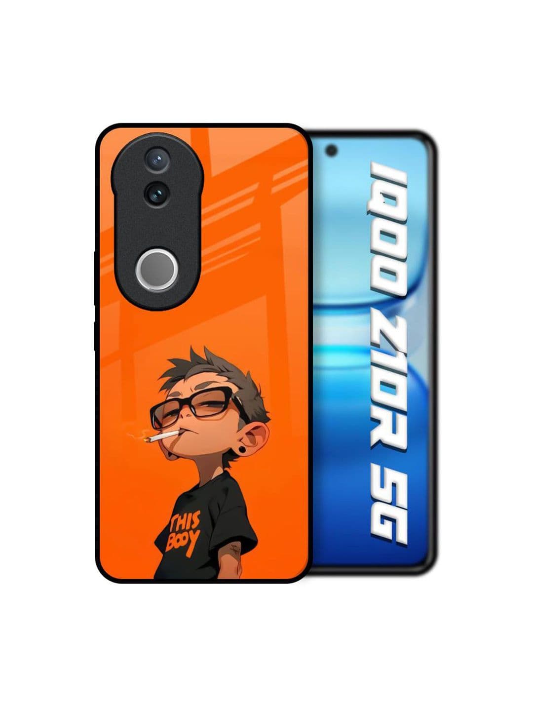 QRIOH Quirky Printed Rebel Kid Glass Case for IQOO Z10R 5G Back Case - view 1