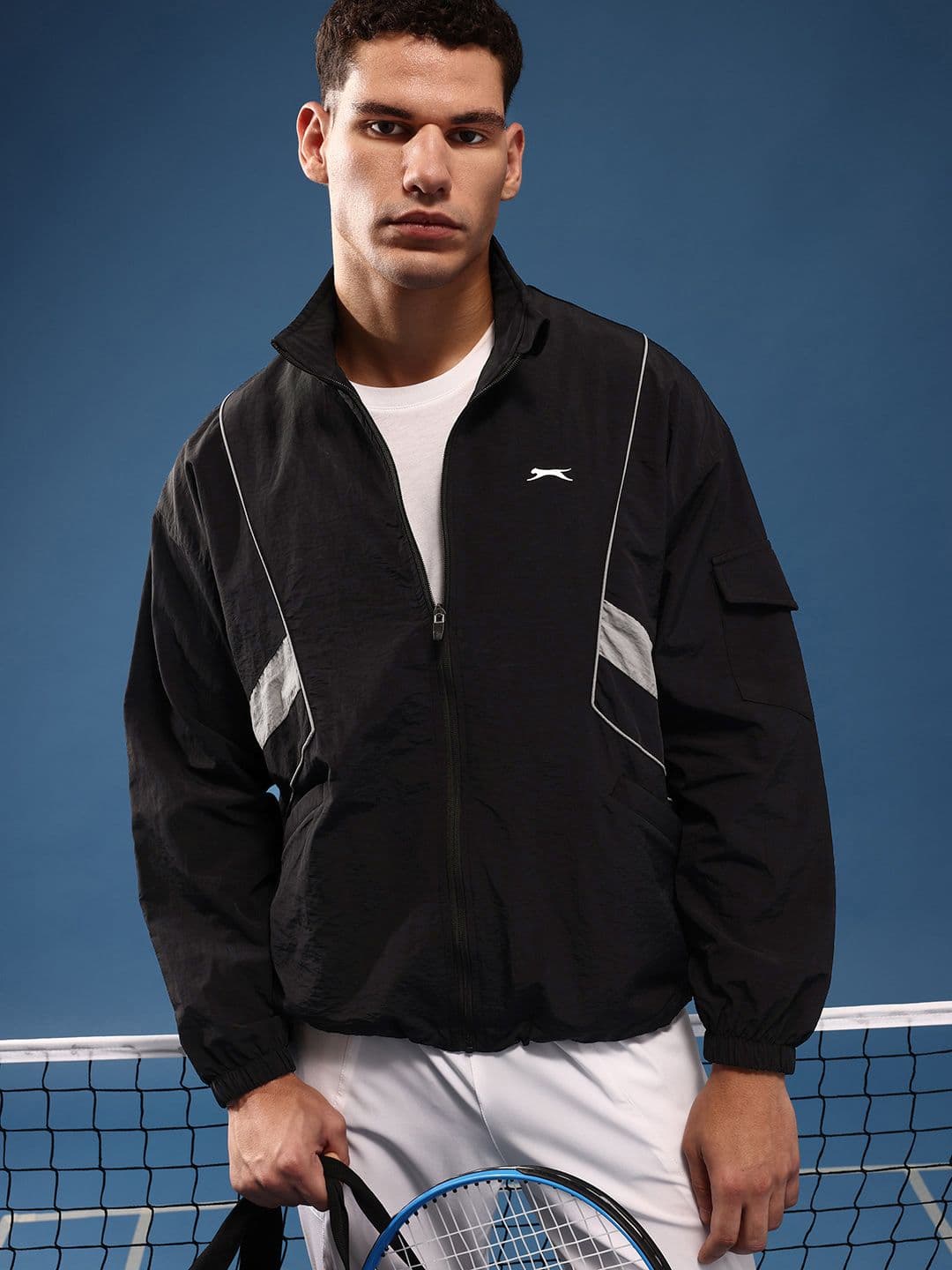 Slazenger Mock Collar Sporty Oversized Jacket - view 1
