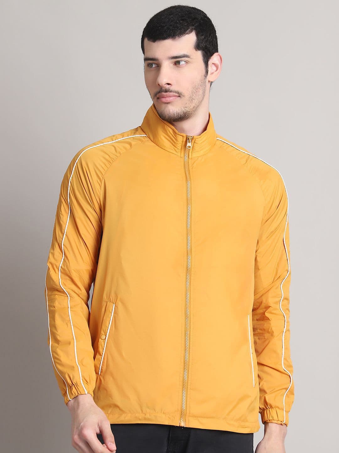 HOUSE OF VEDAS Men Stand Collar Solid Windcheater Sporty Jacket - view 1