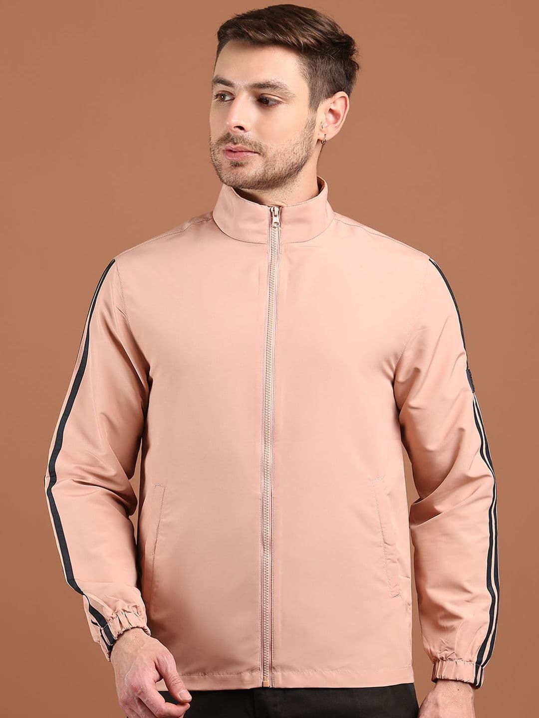 HOUSE OF VEDAS Men Stand Collar Solid Windcheater Sporty Jacket - view 1