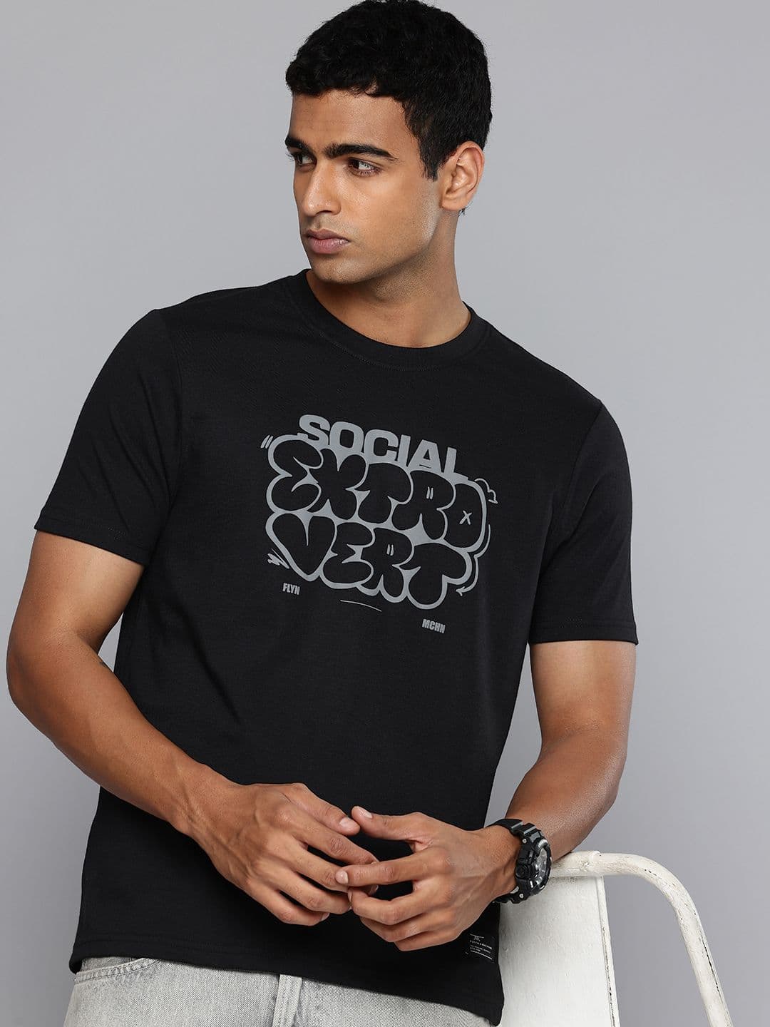 Flying Machine Typography Printed T-shirt - view 1