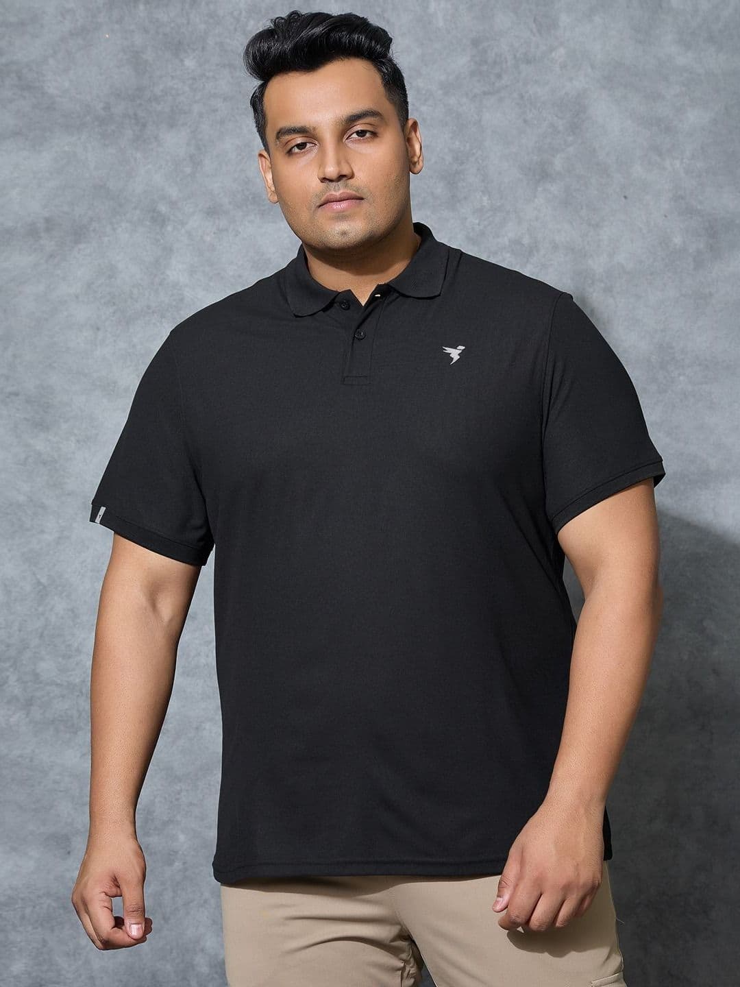 Technosport Men Plus Size Anti Static Solid Polo Collar Slim Fit T-shirt - view 1