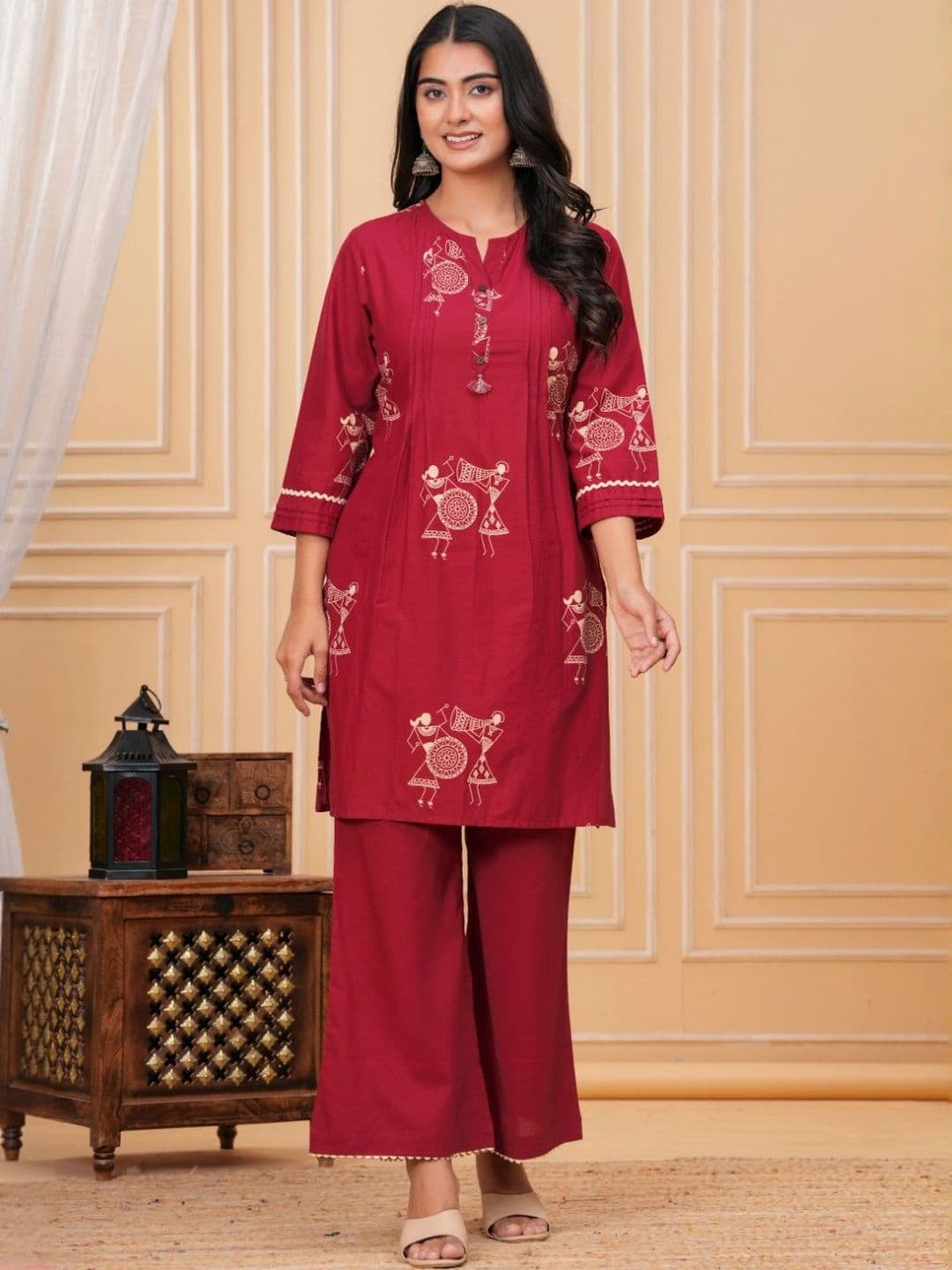 KALINI Printed Pure Cotton Tunic With Trousers Co-Ords - view 1