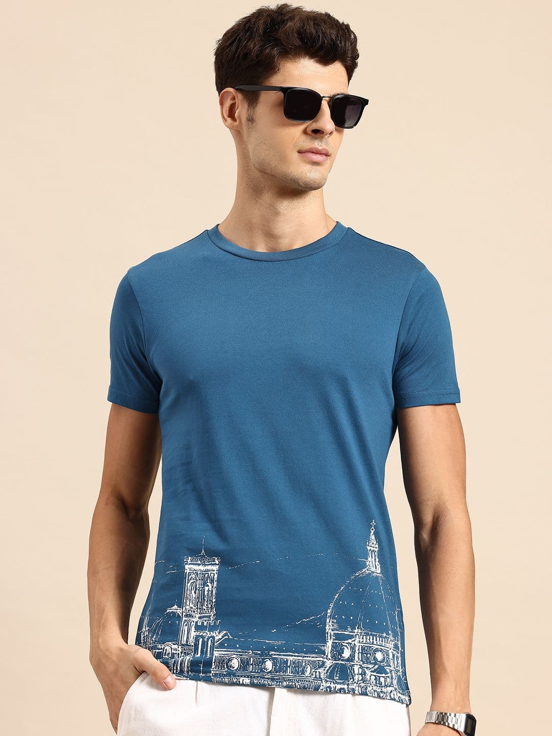 United Colors of Benetton Men Placement Printed T-shirt - view 1