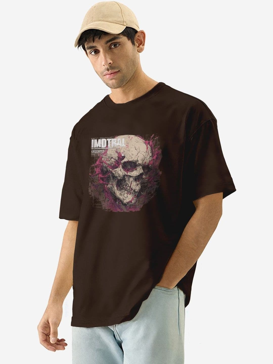 TOGS & TERRE Men Graphic Printed Round Neck Cotton Oversized T-shirt - view 1