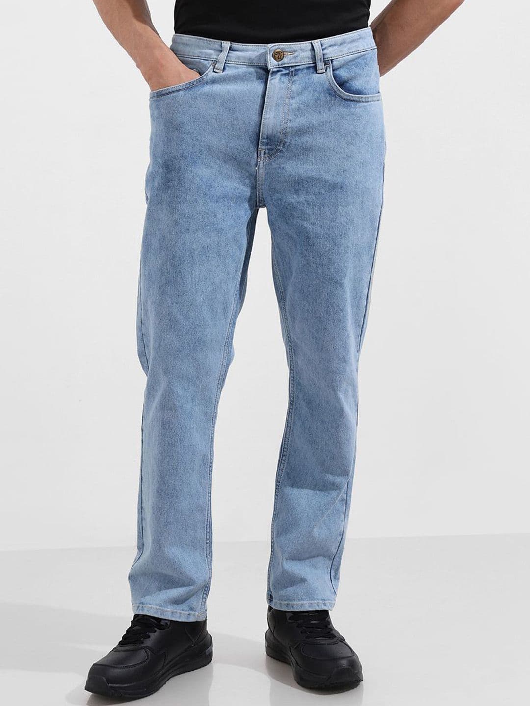 The Indian Garage Co Men Straight Fit Mid-Rise Stretchable Jeans - view 1