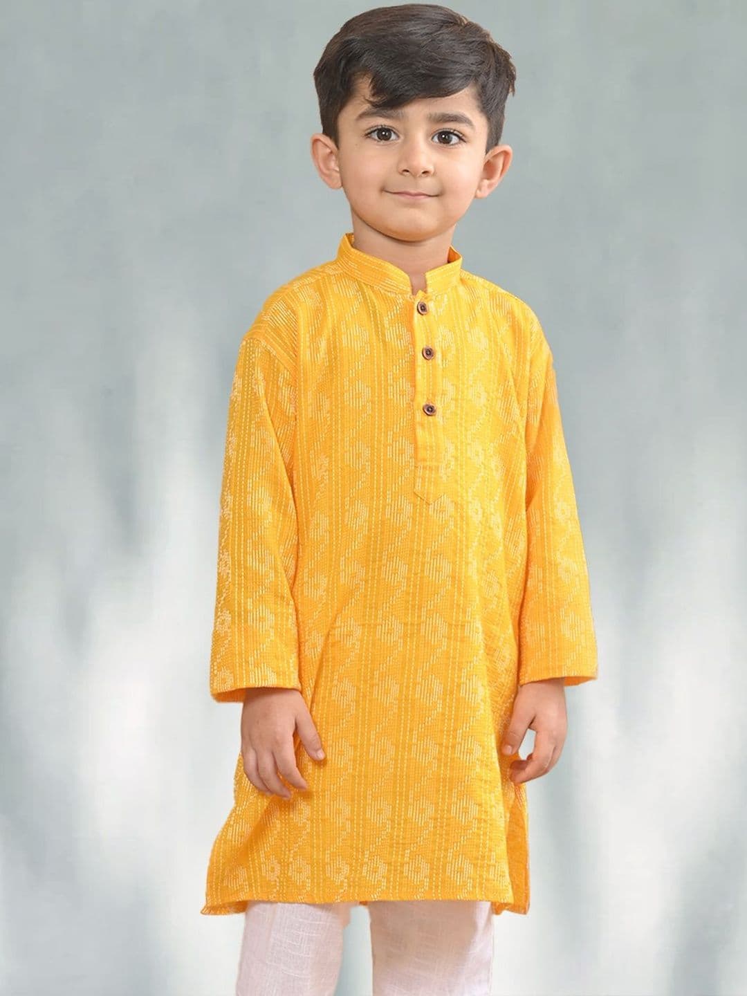 Sangria Boys Yellow Striped Kurta - view 1