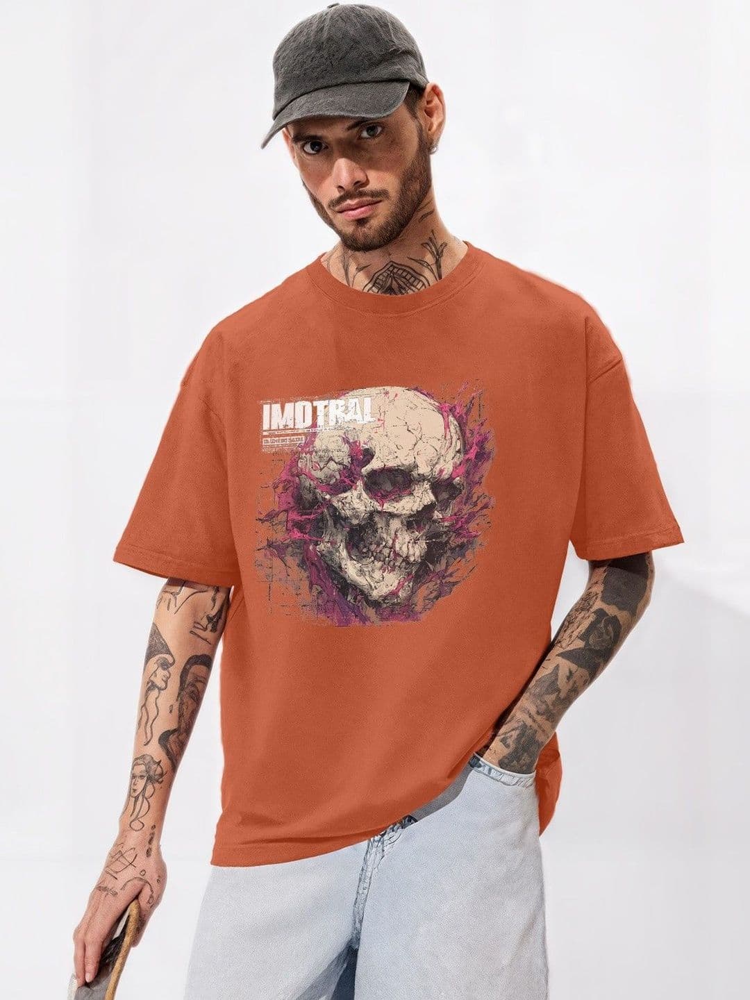 TOGS & TERRE Men Graphic Printed Round Neck Cotton Oversized T-shirt - view 1