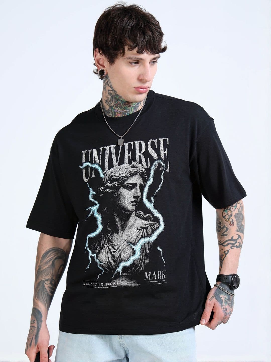glitchez Men Graphic Printed Round Neck Relaxed Fit T-shirt - view 1
