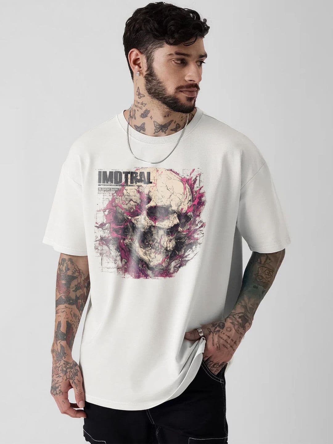 TOGS & TERRE Men Graphic Printed Round Neck Cotton Oversized T-shirt - view 1