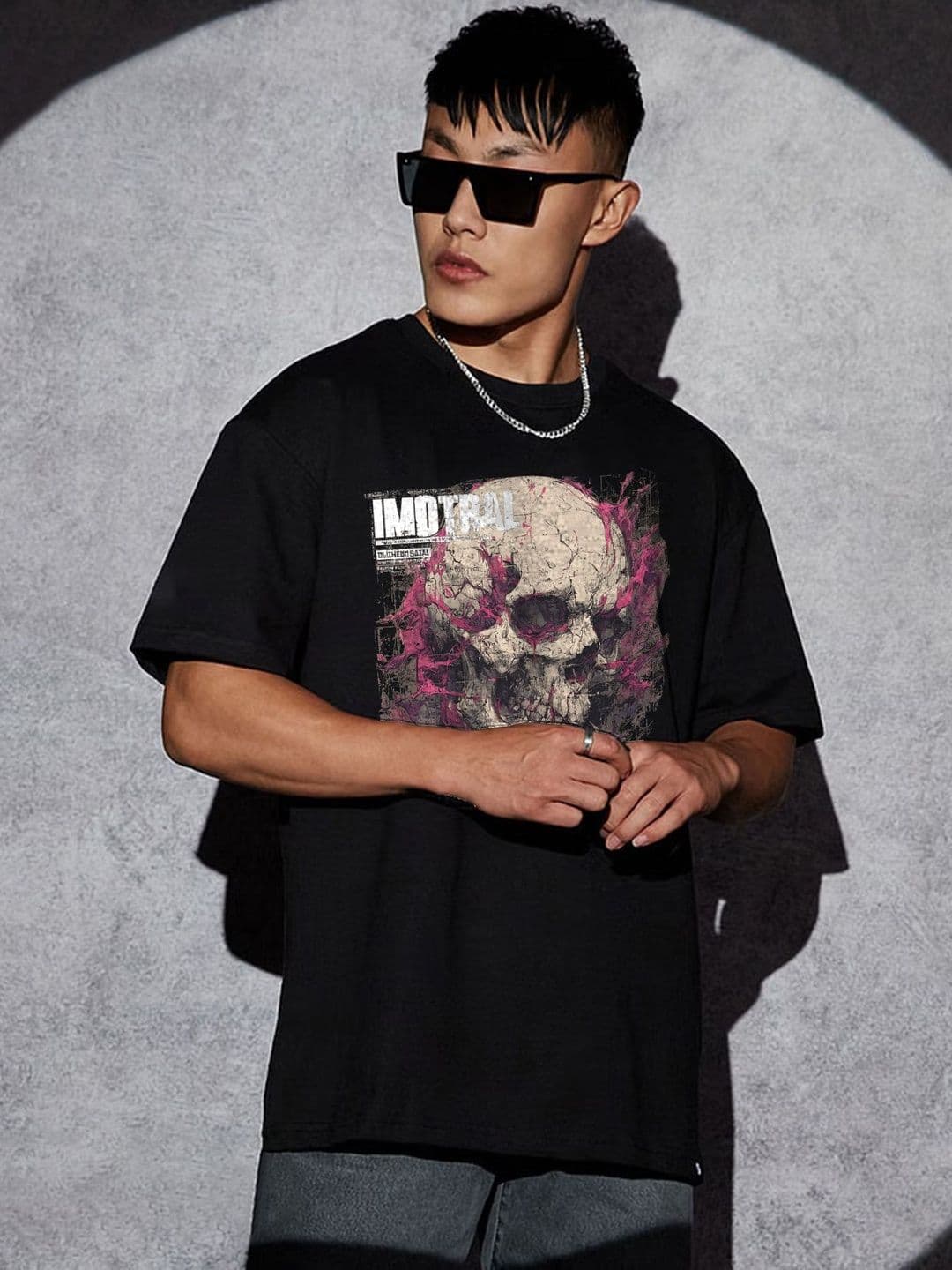 TOGS & TERRE Men Graphic Printed Round Neck Cotton Oversized T-shirt - view 1