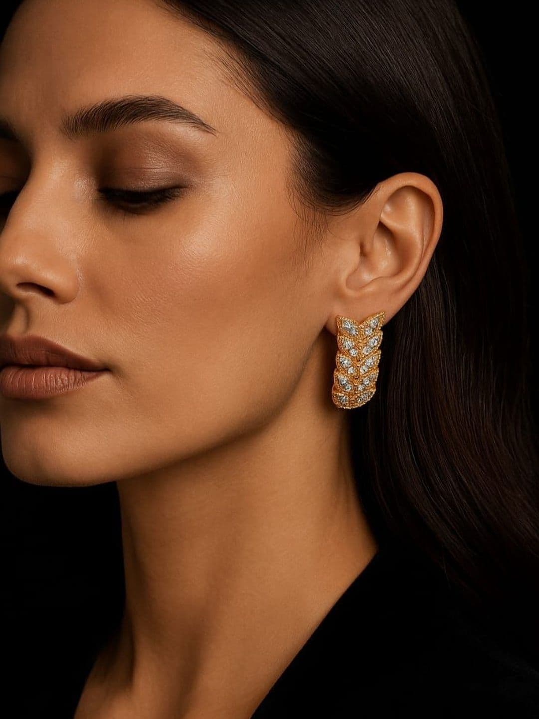 NEW AMBAJI ART JEWELLERY Women Circular American Diamond Hoop Earrings - view 1