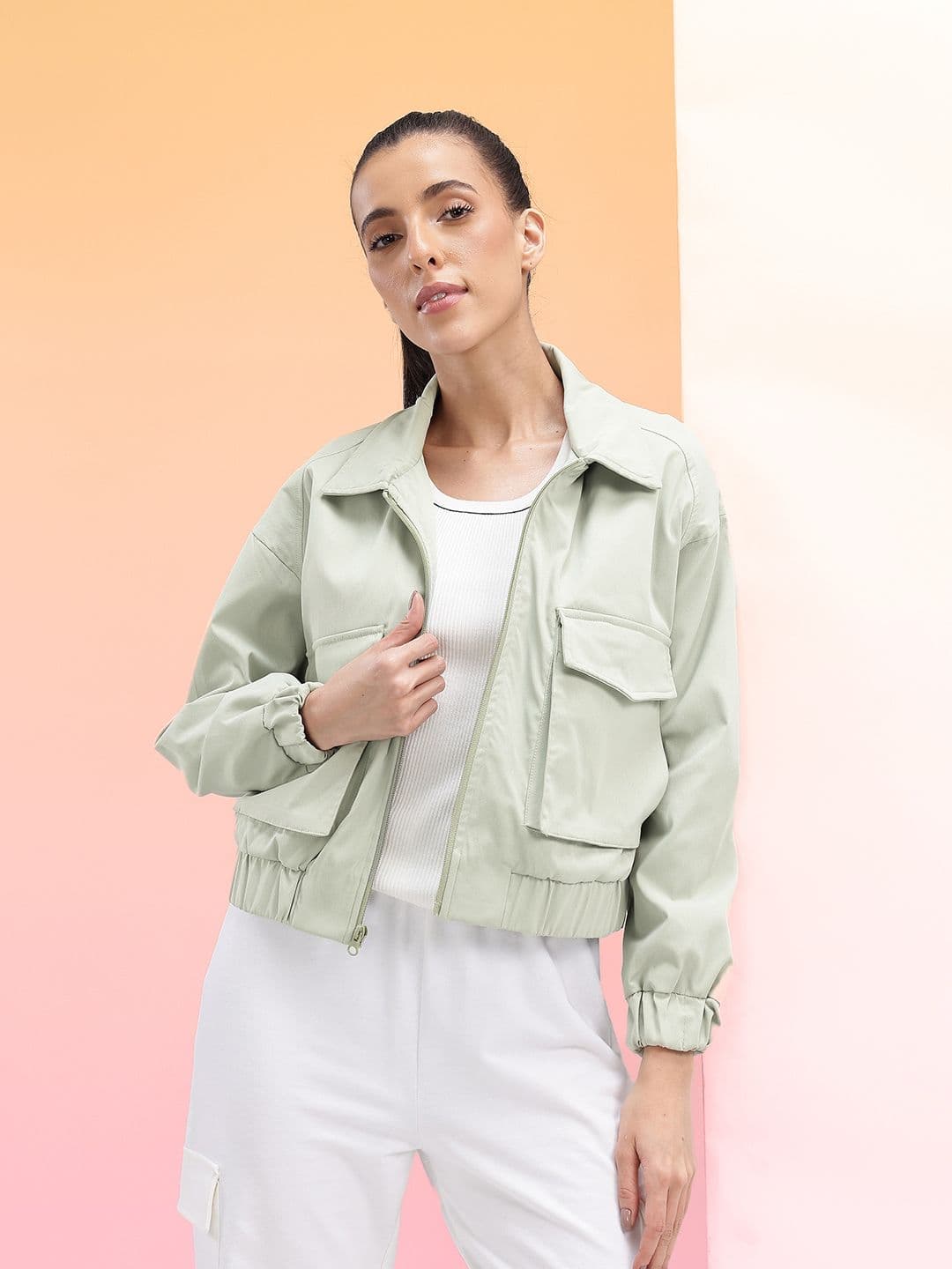 HRX by Hrithik Roshan Spread Collar Bomber Jacket - view 1