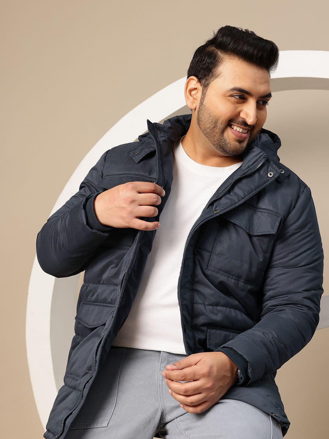 Sztori Plus Size Longline Padded Jacket - view 1
