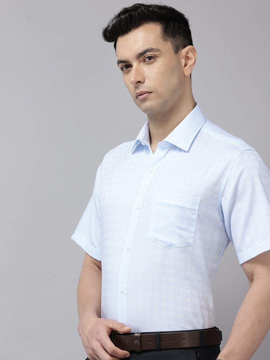 Van Heusen Custom Fit Checked Pure Cotton Formal Shirt - view 1