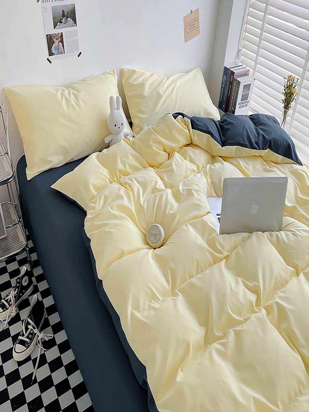 JC HOME Solid 4 Piece Double Queen Regular Bedding Set - view 1