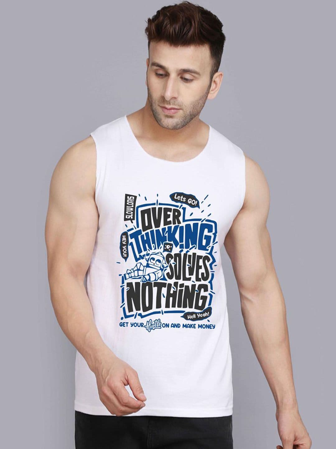 MINISTRY OF FRIENDS Printed Bio-Wash Cotton Basic Innervests - view 1