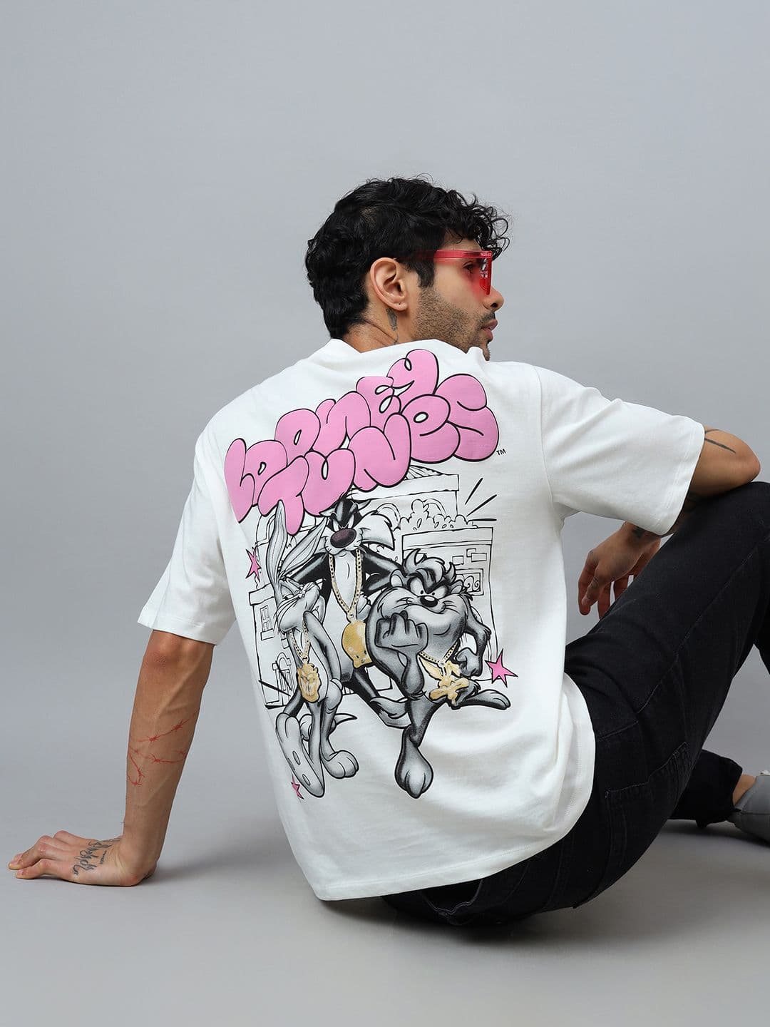 Free Authority Oversized Looney Tunes Printed Pure Cotton T-Shirt - view 1