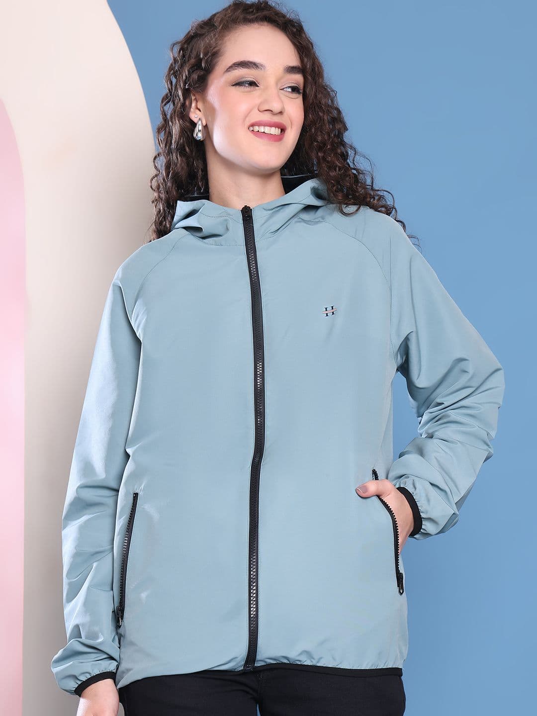 HOUSE OF VEDAS Women Hooded Solid Windcheater Sporty Jacket - view 1