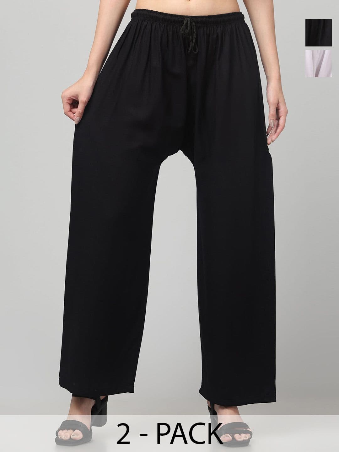 AFFLEON Women Pack of 2 Wide Leg Palazzos - view 1
