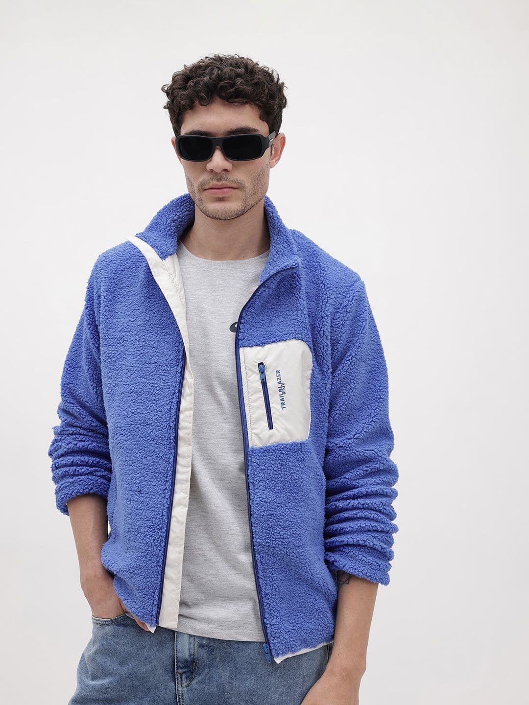 The Roadster Life Co. Typography Detail Mock Collar Sherpa Jacket - view 1