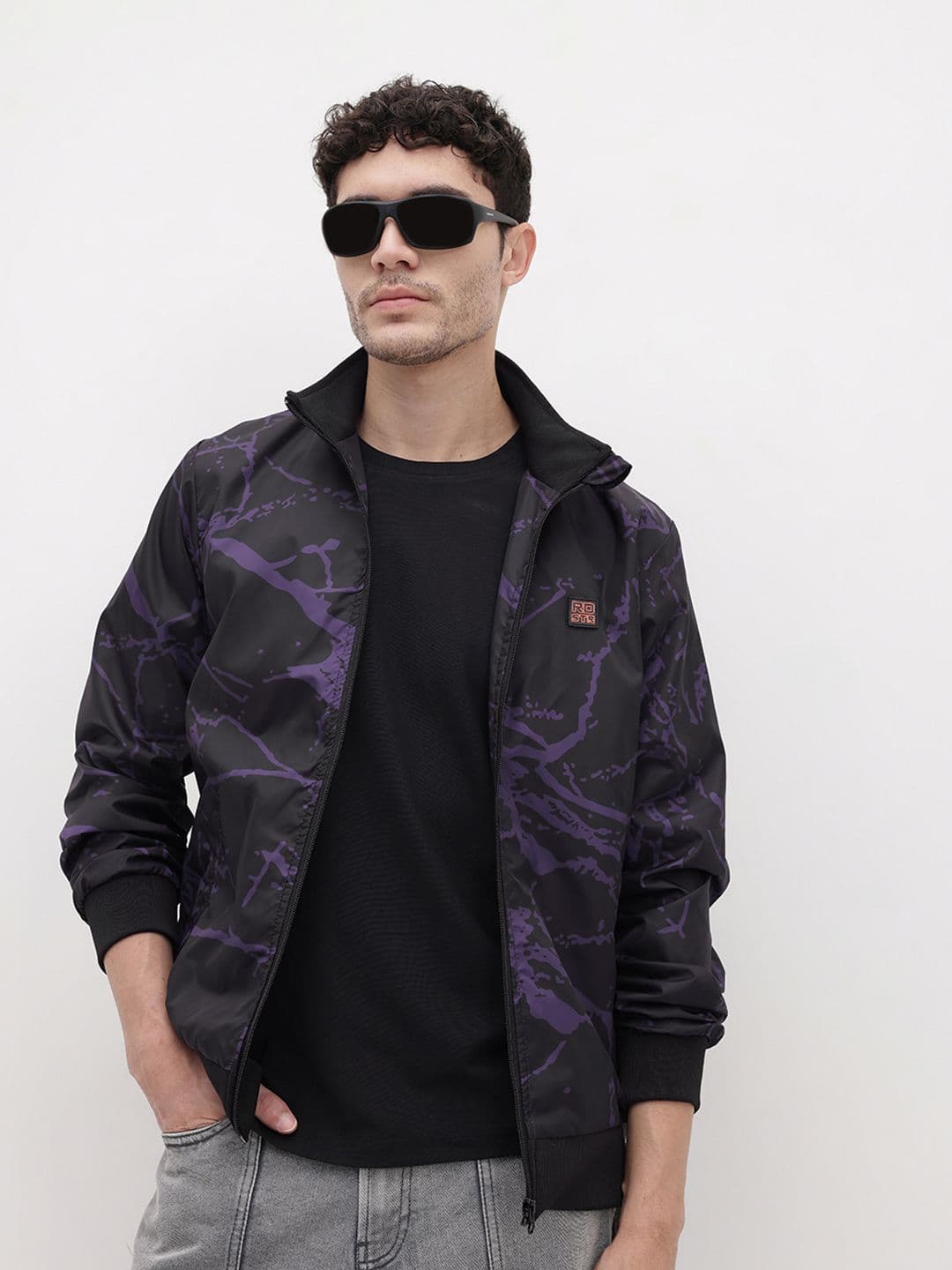 The Roadster Life Co. Mock Collar Printed Tailored Jacket - view 1