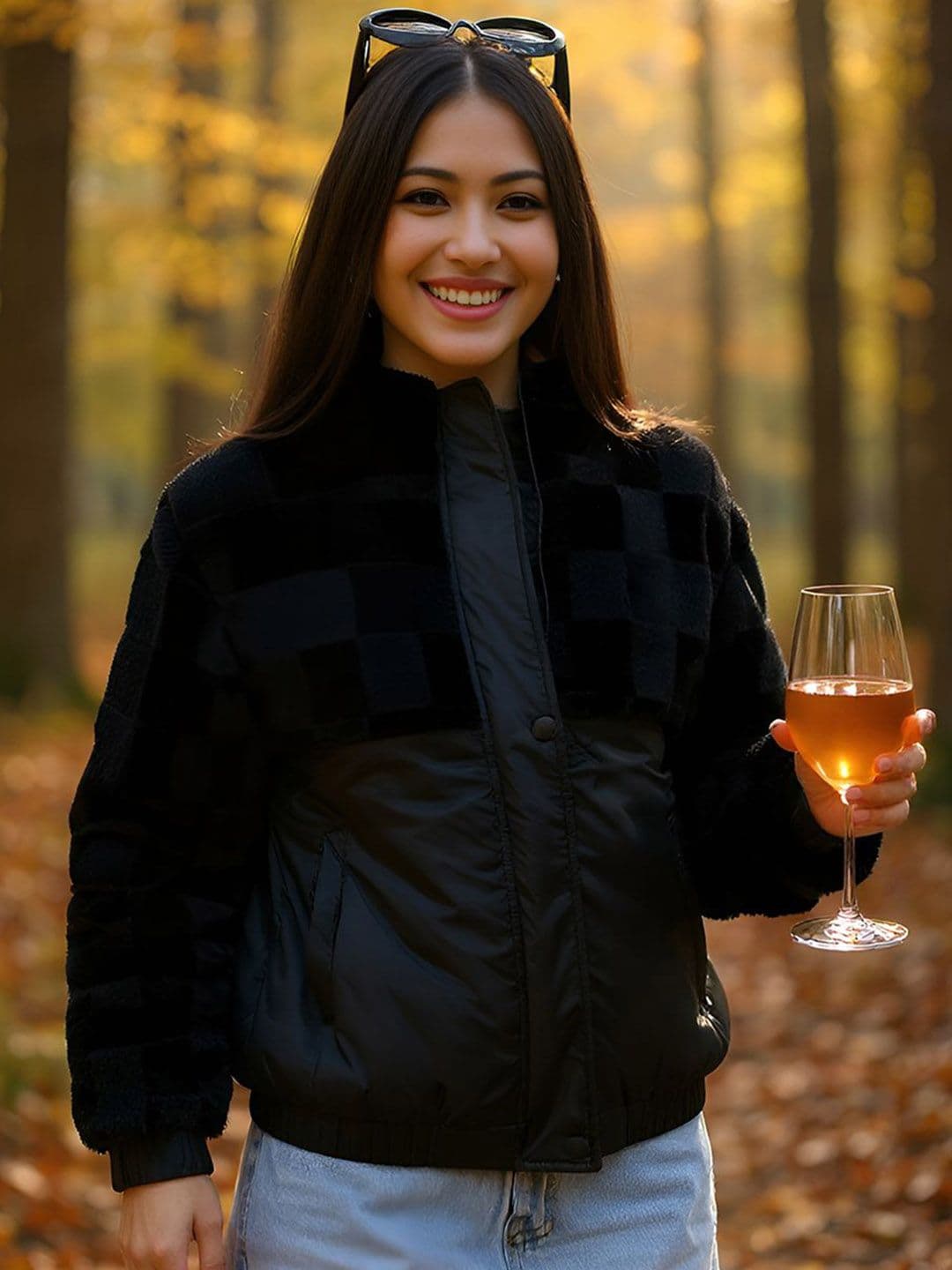 PINACOLADA Women Stand Collar Checked Lightweight Puffer Jacket - view 1
