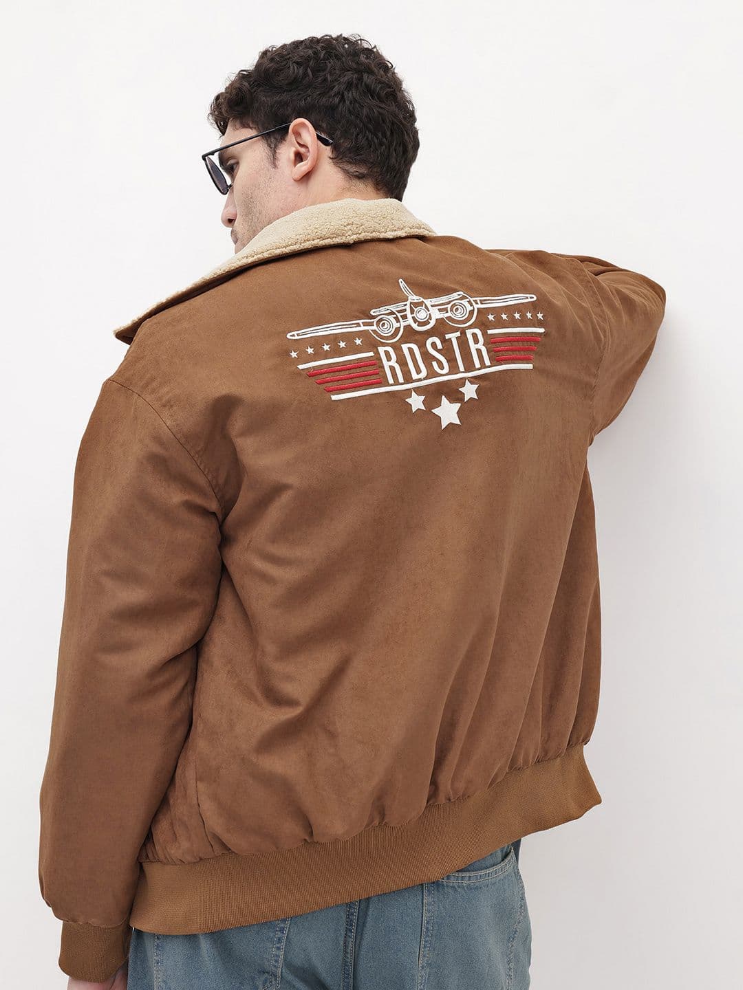 The Roadster Life Co. Faux Fur Trim Suede Finish Bomber Jacket - view 1