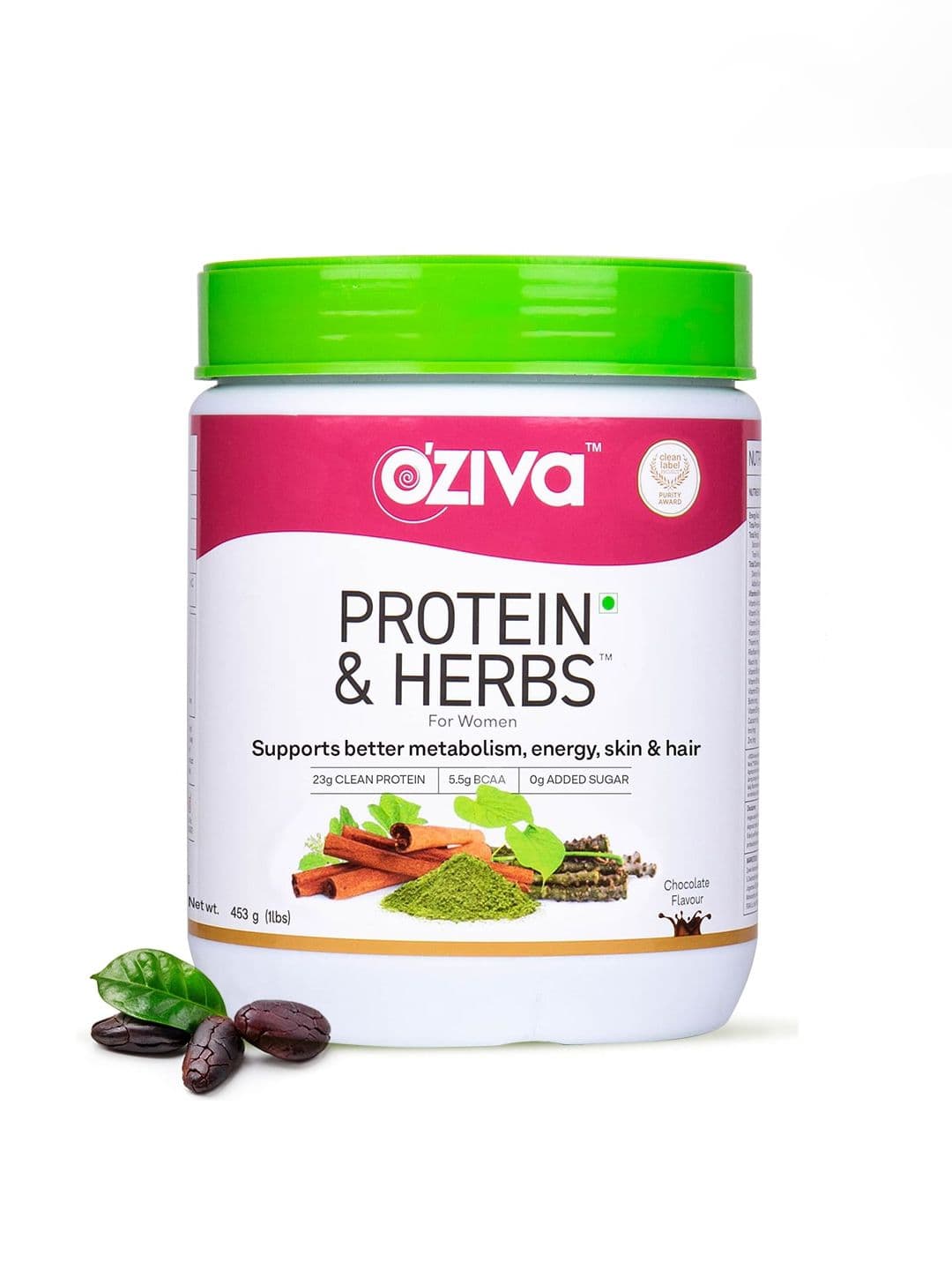 OZiva Women Protein & Herbs for Weight Management (453 g, Chocolate) - view 1