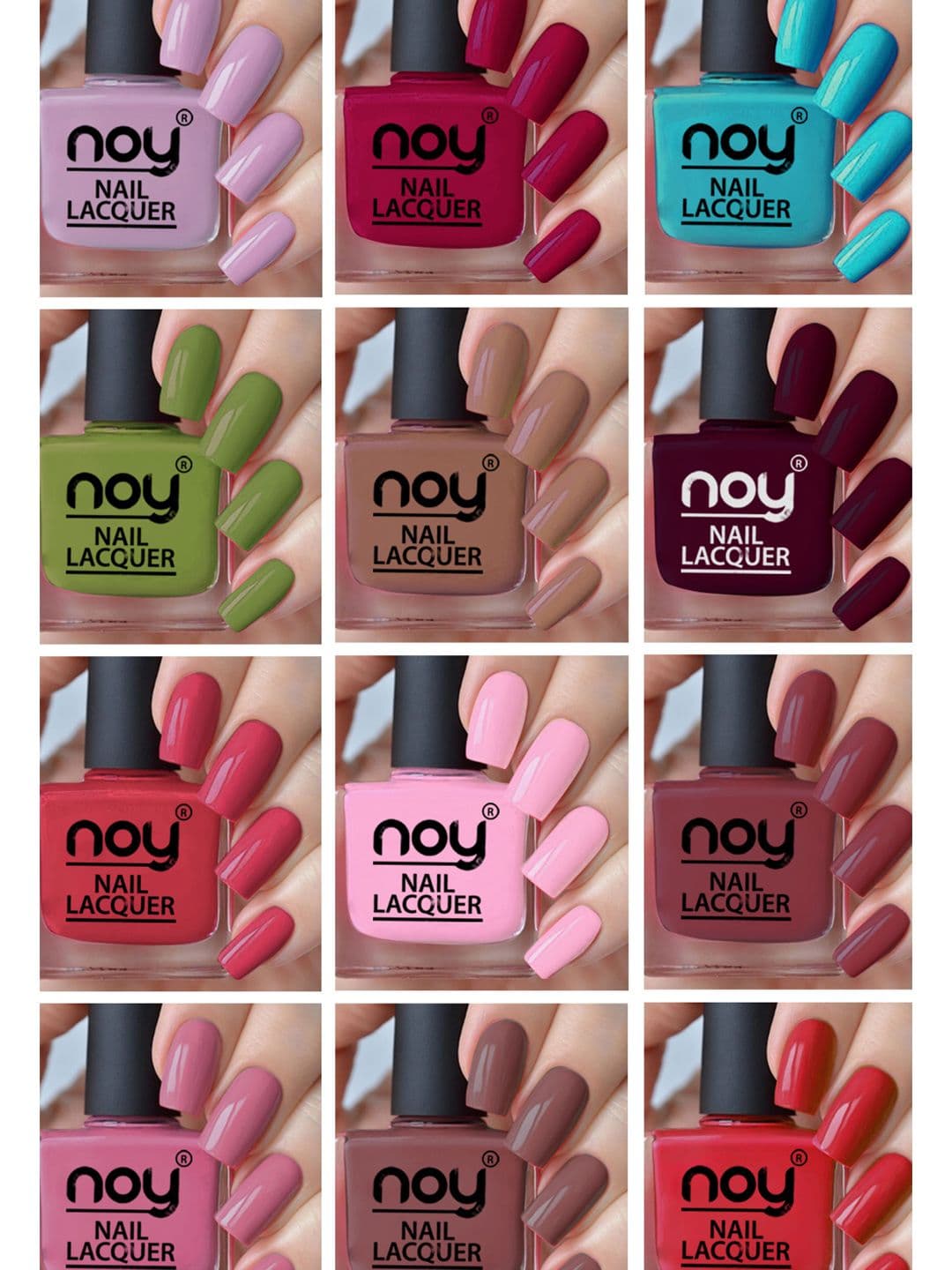 NOY Set Of 12 Long Lasting Glossy Nail Polish -6 ml Each - view 1