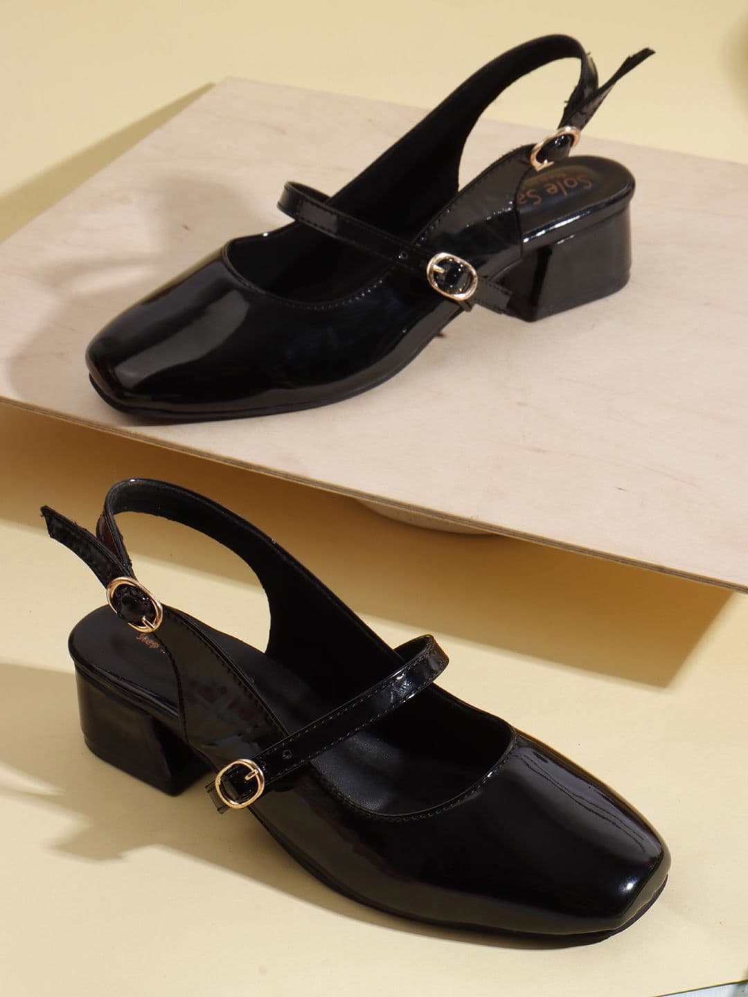 Sole Saga Women Block Pumps with Buckles - view 1