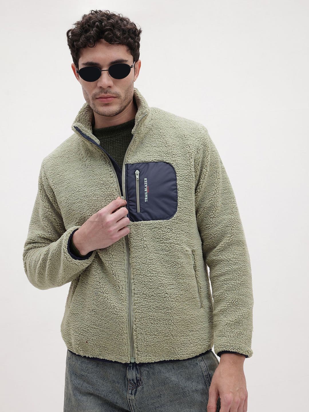 The Roadster Life Co. Typography Detail Mock Collar Sherpa Jacket - view 1