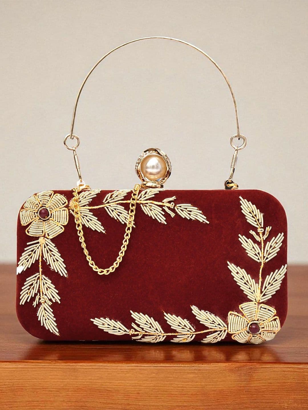 FOR THE BEAUTIFUL YOU Embroidered Box Clutch - view 1