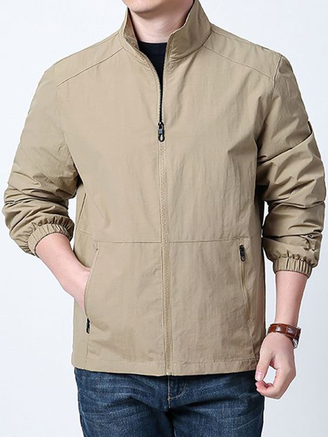 StyleCast x Revolte Men Stand Collar Solid Windcheater Tailored Jacket - view 1