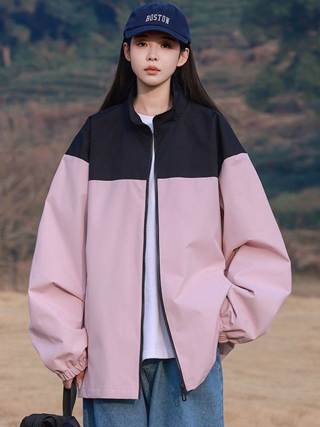 StyleCast x Revolte Men Stand Collar Colourblocked Windcheater Tailored Jacket - view 1