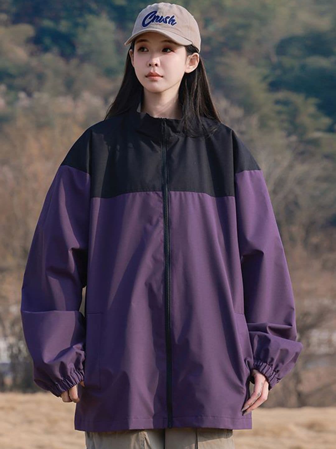 StyleCast x Revolte Men Stand Collar Colourblocked Windcheater Tailored Jacket - view 1