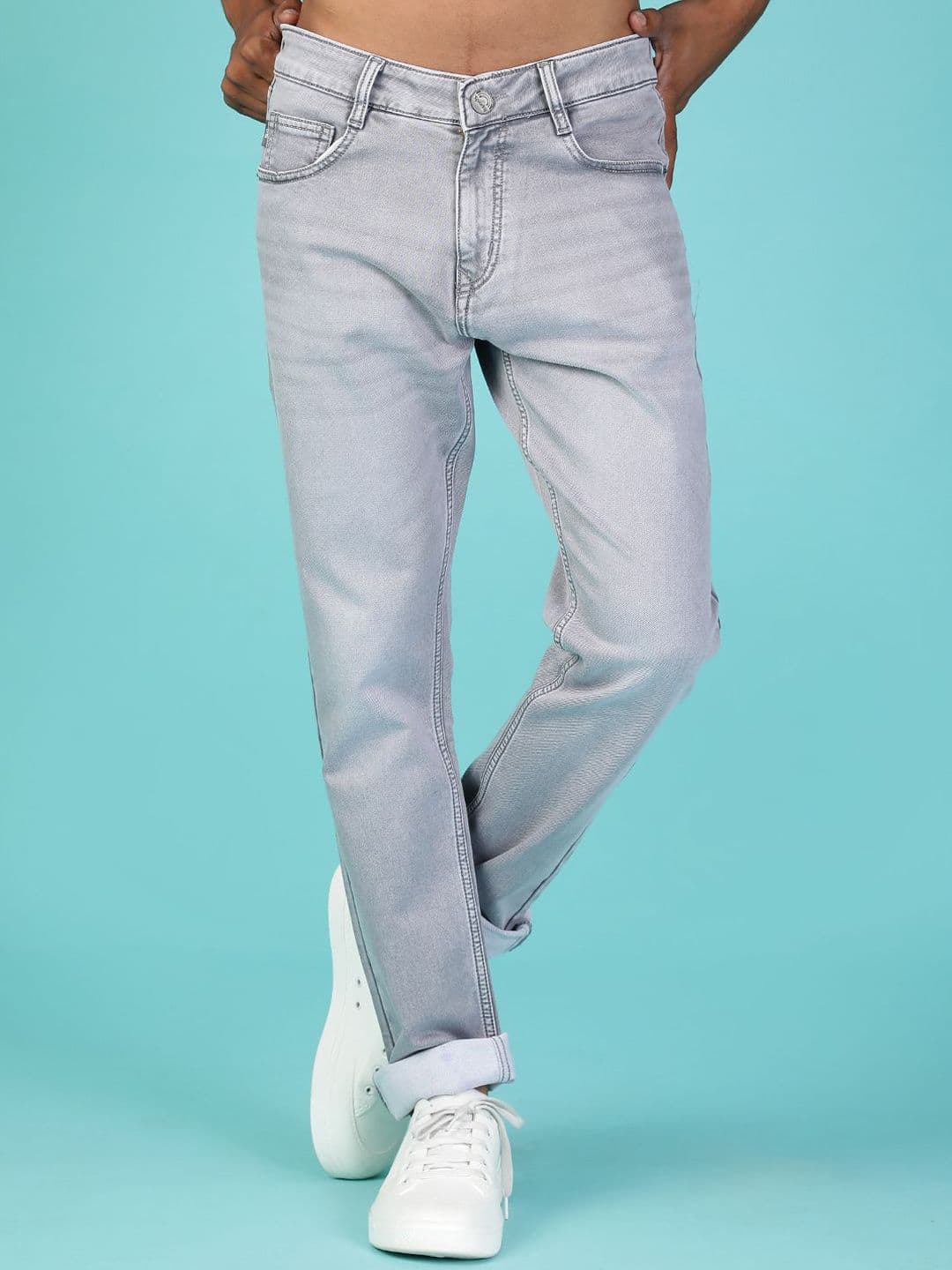 V-Mart Men Slim Fit Mid-Rise Light Fade Stretchable Jeans - view 1