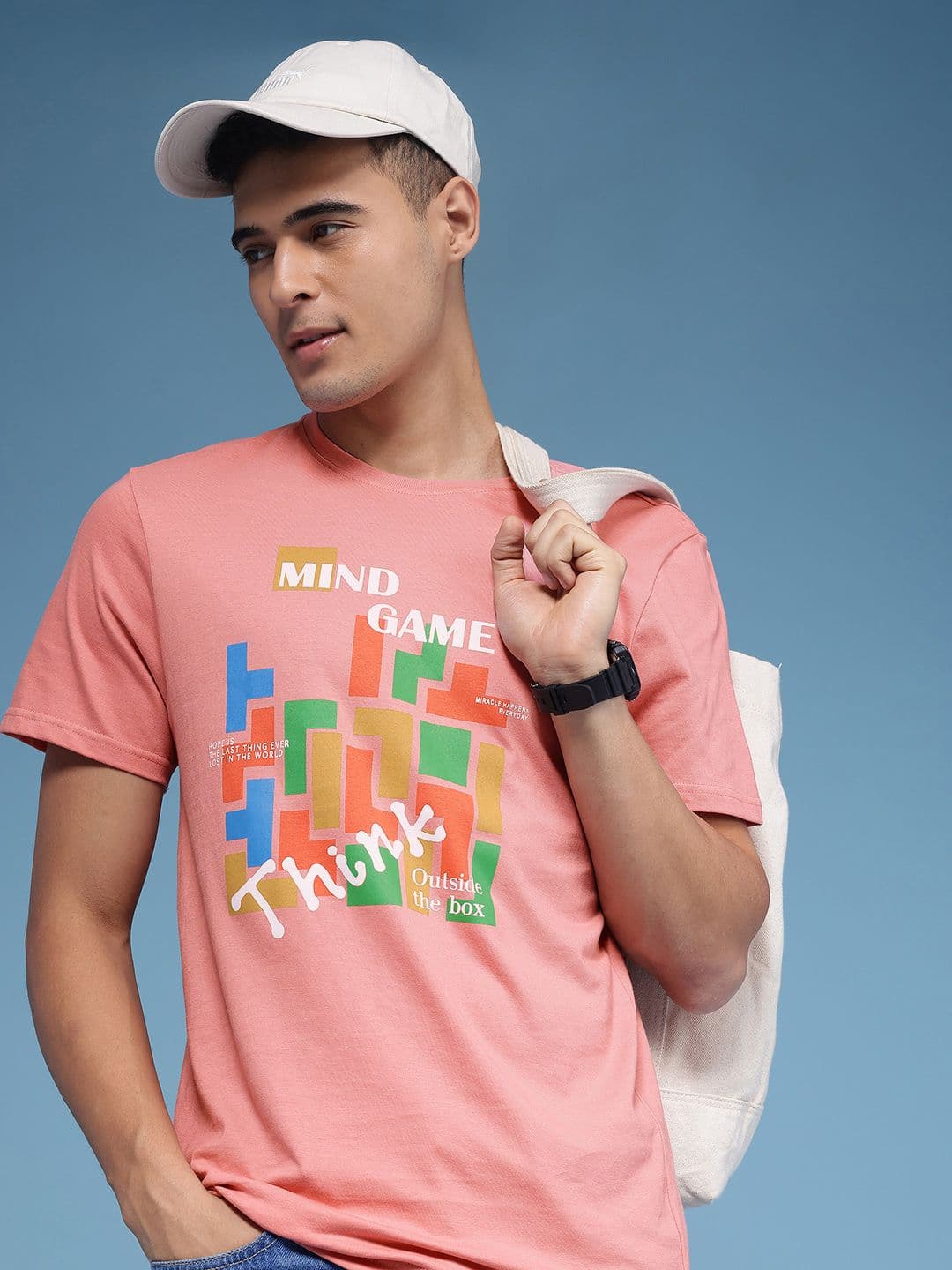 HERE&NOW Typography Printed Pure Cotton T-shirt - view 1