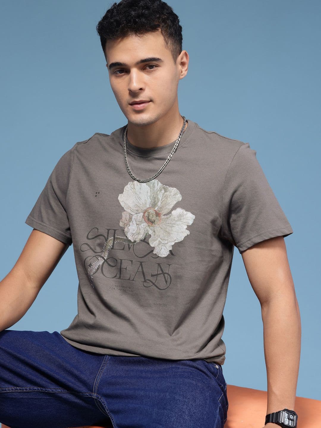 HERE&NOW Typography Printed Pure Cotton T-shirt - view 1