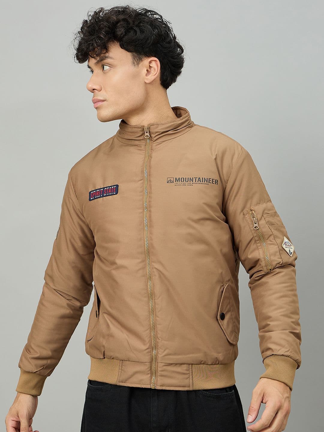 Duke Men Mock Collar Solid Bomber Jacket - view 1
