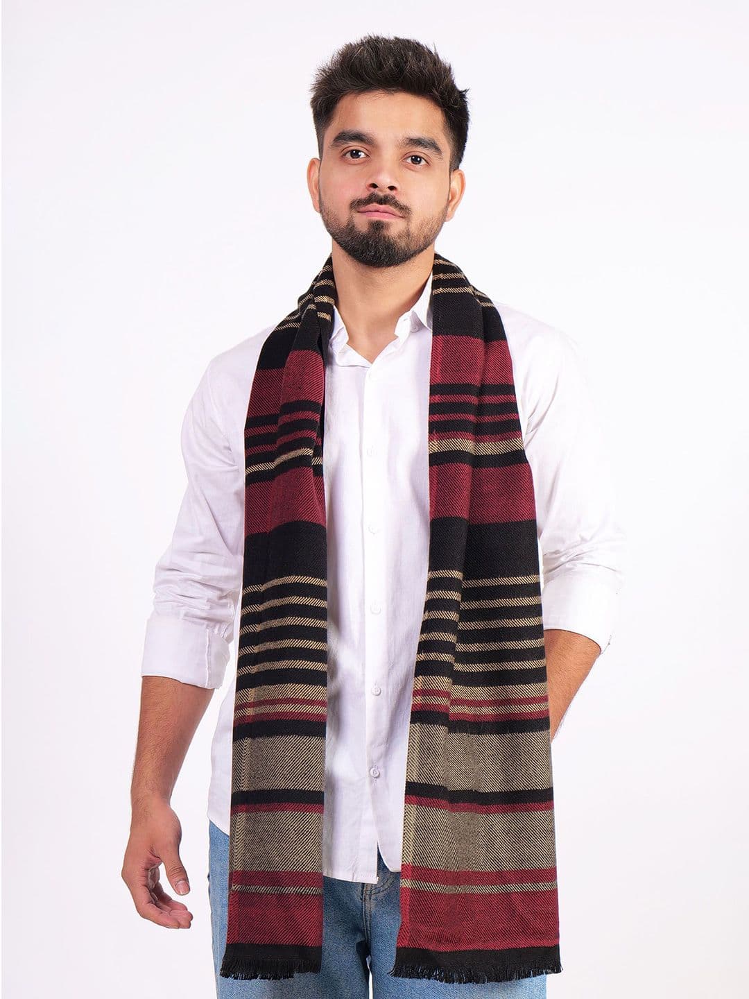 Mast & Harbour Unisex Striped Scarf - view 1