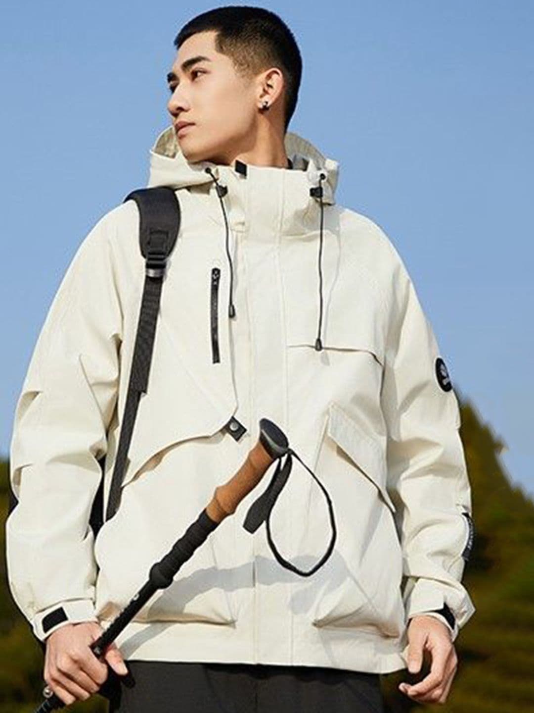 StyleCast x Revolte Men Hooded Solid Windcheater Tailored Jacket - view 1