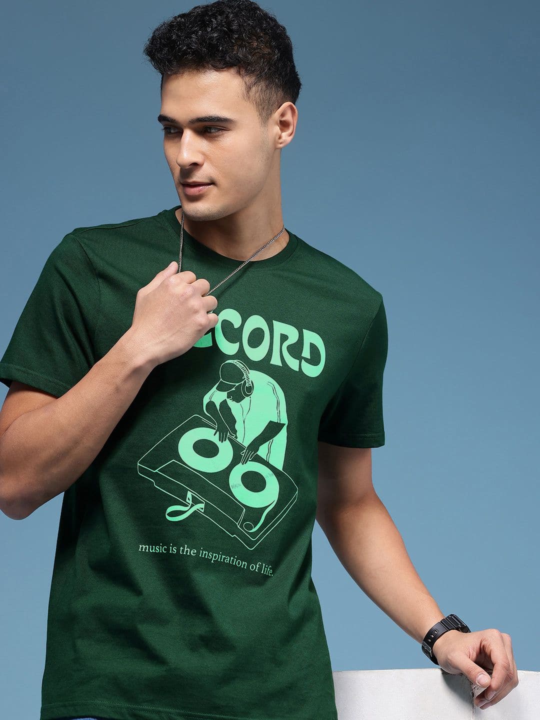HERE&NOW Graphic Printed Pure Cotton T-shirt - view 1