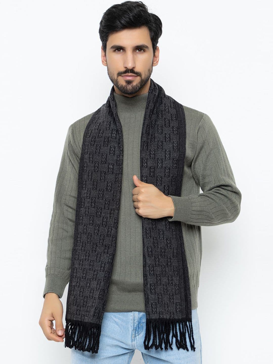Amoldo Men Geometric Printed Woolen Mufflers - view 1