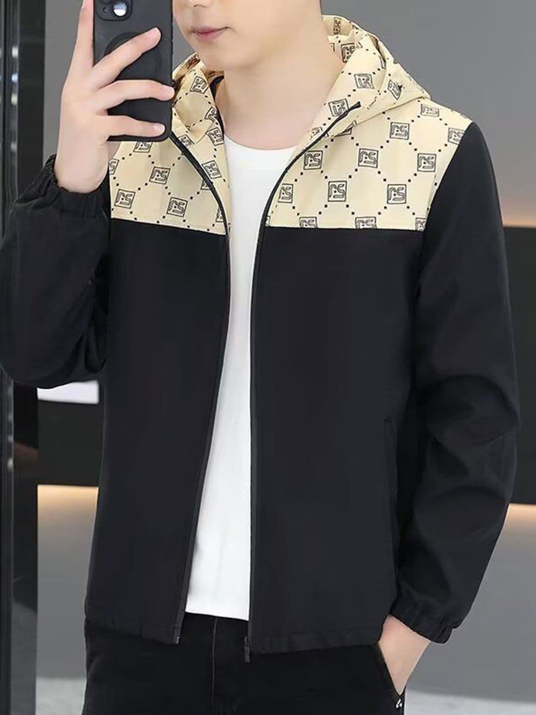 StyleCast x Revolte Men Hooded Brand Logo Tailored Jacket - view 1