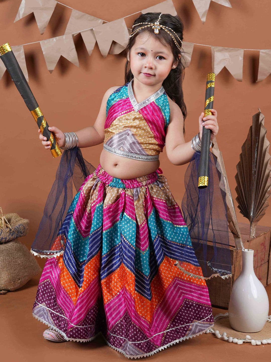 BAESD Girls Printed Ready to Wear Lehenga & Blouse With Dupatta - view 1