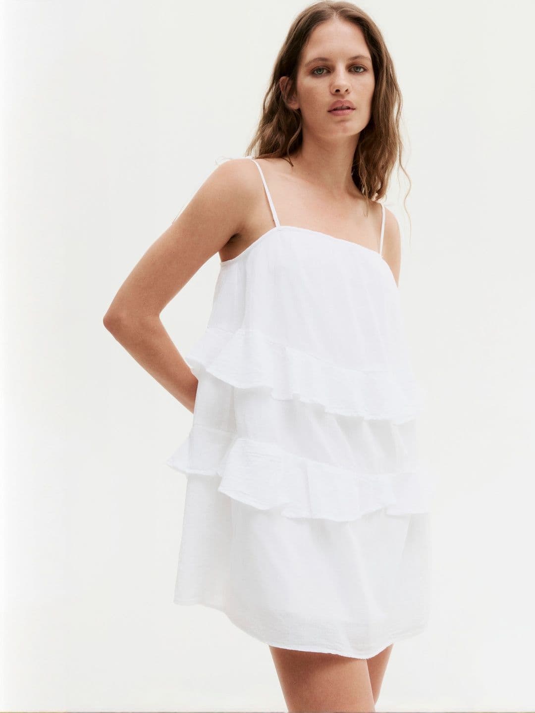 H&M Flounced Cotton Dress - view 1