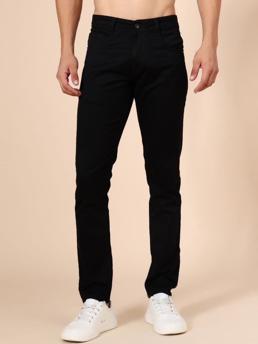 V-Mart Men Solid Regular Fit Mid-Rise Stretchable Jeans - view 1